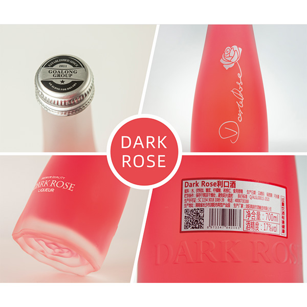 Donkerroos rose pienk lychee smaak likeur 700ml / 375ml 17% abv